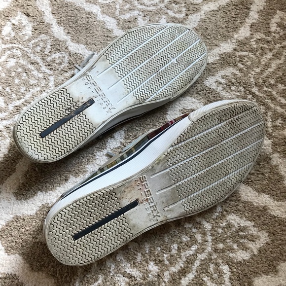 πHPπMenβs Sperry Top-Sider Plaid Boat Shoes - Picture 4 of 8